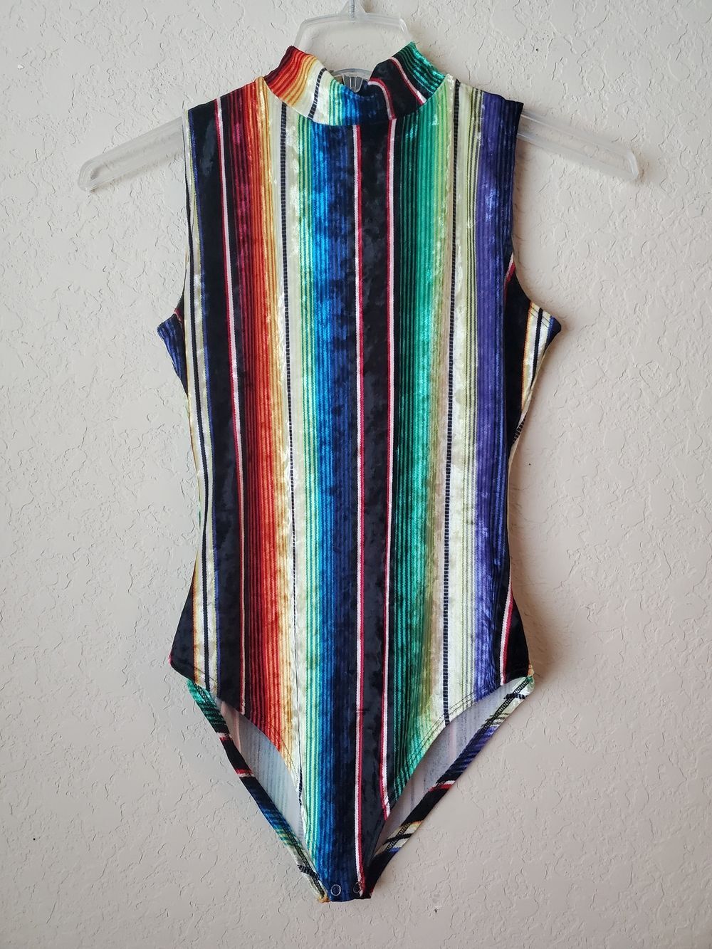 NWT Lucky & Blessed Serape Bodysuit - Multicolor Mock Neck (Size S)